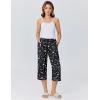 image:imageEkouaer Womens Pajamas Pants Capri Pj Bottoms with Pockets Comfy Drawstring Printed Lounge Soft Sleep PantsBlack Stars