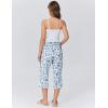 image:imageEkouaer Womens Pajamas Pants Capri Pj Bottoms with Pockets Comfy Drawstring Printed Lounge Soft Sleep PantsBlue Flowers