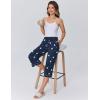 image:imageEkouaer Womens Pajamas Pants Capri Pj Bottoms with Pockets Comfy Drawstring Printed Lounge Soft Sleep PantsButterfly