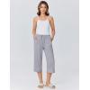 image:imageEkouaer Womens Pajamas Pants Capri Pj Bottoms with Pockets Comfy Drawstring Printed Lounge Soft Sleep PantsGrey