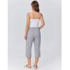image:imageEkouaer Womens Pajamas Pants Capri Pj Bottoms with Pockets Comfy Drawstring Printed Lounge Soft Sleep PantsGrey