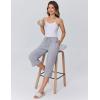 image:imageEkouaer Womens Pajamas Pants Capri Pj Bottoms with Pockets Comfy Drawstring Printed Lounge Soft Sleep PantsGrey