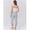 image:imageEkouaer Womens Pajamas Pants Capri Pj Bottoms with Pockets Comfy Drawstring Printed Lounge Soft Sleep PantsGrey Stripes