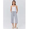 image:imageEkouaer Womens Pajamas Pants Capri Pj Bottoms with Pockets Comfy Drawstring Printed Lounge Soft Sleep PantsGrey Stripes