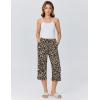 image:imageEkouaer Womens Pajamas Pants Capri Pj Bottoms with Pockets Comfy Drawstring Printed Lounge Soft Sleep PantsLeopard
