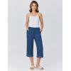 image:imageEkouaer Womens Pajamas Pants Capri Pj Bottoms with Pockets Comfy Drawstring Printed Lounge Soft Sleep PantsNavy Blue Dots