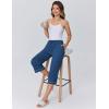 image:imageEkouaer Womens Pajamas Pants Capri Pj Bottoms with Pockets Comfy Drawstring Printed Lounge Soft Sleep PantsNavy Blue Dots