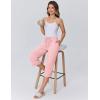 image:imageEkouaer Womens Pajamas Pants Capri Pj Bottoms with Pockets Comfy Drawstring Printed Lounge Soft Sleep PantsPink