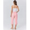 image:imageEkouaer Womens Pajamas Pants Capri Pj Bottoms with Pockets Comfy Drawstring Printed Lounge Soft Sleep PantsPink