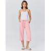 image:imageEkouaer Womens Pajamas Pants Capri Pj Bottoms with Pockets Comfy Drawstring Printed Lounge Soft Sleep PantsPink