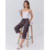 image:imageEkouaer Womens Pajamas Pants Capri Pj Bottoms with Pockets Comfy Drawstring Printed Lounge Soft Sleep PantsPink Birds