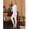 image:imageEkouaer Womens Thermal Underwear Sets Long Johns Long Sleeve Base Layer Pajama Top and Leggings Set Cold Weather SXXLPure White
