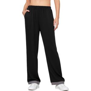image:imageEkouaer Soft Pajama Pants for Women Elastic Waist Casual Lounge Yoga Pj Bottoms with PocketsBlack Grey