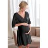 image:imageEkouaer 3 in 1 LaborDeliveryHospital Gown Maternity Dress Nursing Nightgown Sleepwear for BreastfeedingBlack