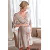 image:imageEkouaer 3 in 1 LaborDeliveryHospital Gown Maternity Dress Nursing Nightgown Sleepwear for BreastfeedingBrown