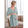 image:imageEkouaer 3 in 1 LaborDeliveryHospital Gown Maternity Dress Nursing Nightgown Sleepwear for BreastfeedingCeladon Green