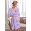 image:imageEkouaer 3 in 1 LaborDeliveryHospital Gown Maternity Dress Nursing Nightgown Sleepwear for BreastfeedingLight Purple Stars