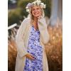 image:imageEkouaer 3 in 1 LaborDeliveryHospital Gown Maternity Dress Nursing Nightgown Sleepwear for BreastfeedingPurple Flowers