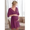image:imageEkouaer 3 in 1 LaborDeliveryHospital Gown Maternity Dress Nursing Nightgown Sleepwear for BreastfeedingWine Berry