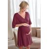 image:imageEkouaer 3 in 1 LaborDeliveryHospital Gown Maternity Dress Nursing Nightgown Sleepwear for BreastfeedingWine Red