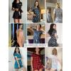 image:imageEkouaer Pajama Set for Women 2 Piece Lounge Set Short Sleeve Tops and Shorts Soft Sleepwear Chest PocketDark Red