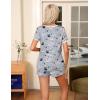 image:imageEkouaer Pajama Set for Women 2 Piece Lounge Set Short Sleeve Tops and Shorts Soft Sleepwear Chest PocketGrey Owl
