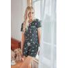 image:imageEkouaer Pajama Set for Women 2 Piece Lounge Set Short Sleeve Tops and Shorts Soft Sleepwear Chest PocketGrey Stars