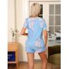 image:imageEkouaer Pajama Set for Women 2 Piece Lounge Set Short Sleeve Tops and Shorts Soft Sleepwear Chest PocketLight Blue Flower