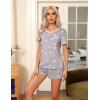 image:imageEkouaer Pajama Set for Women 2 Piece Lounge Set Short Sleeve Tops and Shorts Soft Sleepwear Chest PocketPink Stars