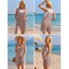 image:imageEkouaer Rompers for Women 2026 Fashion Ribbed Knit Jumpsuit Scoop Neck Loose Outfit Wide Leg Summer One Piece ShortallsDirty Pink