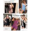 image:imageEkouaer Rompers for Women 2026 Fashion Ribbed Knit Jumpsuit Scoop Neck Loose Outfit Wide Leg Summer One Piece ShortallsIce Green