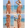 image:imageEkouaer Rompers for Women 2026 Fashion Ribbed Knit Jumpsuit Scoop Neck Loose Outfit Wide Leg Summer One Piece ShortallsKhaki