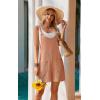 image:imageEkouaer Rompers for Women 2026 Fashion Ribbed Knit Jumpsuit Scoop Neck Loose Outfit Wide Leg Summer One Piece ShortallsKhaki