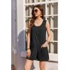 image:imageEkouaer Rompers for Women Summer Shorts Loose Jumpsuit Waffle Casual 2026 Beach Outfits Vacation ClothesBlack