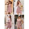 image:imageEkouaer Rompers for Women Summer Shorts Loose Jumpsuit Waffle Casual 2026 Beach Outfits Vacation ClothesDirty Pink