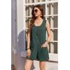 image:imageEkouaer Rompers for Women Summer Shorts Loose Jumpsuit Waffle Casual 2026 Beach Outfits Vacation ClothesGreen