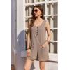 image:imageEkouaer Rompers for Women Summer Shorts Loose Jumpsuit Waffle Casual 2026 Beach Outfits Vacation ClothesKhaki