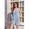 image:imageEkouaer Rompers for Women Summer Shorts Loose Jumpsuit Waffle Casual 2026 Beach Outfits Vacation ClothesLight Blue