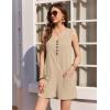 image:imageEkouaer Rompers for Women Summer Shorts Loose Jumpsuit Waffle Casual 2026 Beach Outfits Vacation ClothesLight Brown