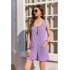 image:imageEkouaer Rompers for Women Summer Shorts Loose Jumpsuit Waffle Casual 2026 Beach Outfits Vacation ClothesLilac