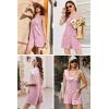 image:imageEkouaer Rompers for Women Summer Shorts Loose Jumpsuit Waffle Casual 2026 Beach Outfits Vacation ClothesPink