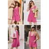 image:imageEkouaer Rompers for Women Summer Shorts Loose Jumpsuit Waffle Casual 2026 Beach Outfits Vacation ClothesRose Red
