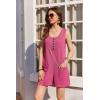 image:imageEkouaer Rompers for Women Summer Shorts Loose Jumpsuit Waffle Casual 2026 Beach Outfits Vacation ClothesRose Red