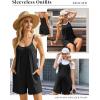 image:imageEkouaer Rompers for Women Summer Sleeveless Shorts Casual Spaghetti Strap Jumpsuits with Pockets Beach Vacation Outfits SXXLBlack