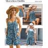 image:imageEkouaer Rompers for Women Summer Sleeveless Shorts Casual Spaghetti Strap Jumpsuits with Pockets Beach Vacation Outfits SXXLBlue Green Floral