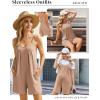 image:imageEkouaer Rompers for Women Summer Sleeveless Shorts Casual Spaghetti Strap Jumpsuits with Pockets Beach Vacation Outfits SXXLKhaki