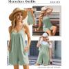 image:imageEkouaer Rompers for Women Summer Sleeveless Shorts Casual Spaghetti Strap Jumpsuits with Pockets Beach Vacation Outfits SXXLLight Green