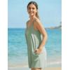 image:imageEkouaer Rompers for Women Summer Sleeveless Shorts Casual Spaghetti Strap Jumpsuits with Pockets Beach Vacation Outfits SXXLLight Green