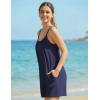 image:imageEkouaer Rompers for Women Summer Sleeveless Shorts Casual Spaghetti Strap Jumpsuits with Pockets Beach Vacation Outfits SXXLNavy Blue