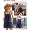 image:imageEkouaer Rompers for Women Summer Sleeveless Shorts Casual Spaghetti Strap Jumpsuits with Pockets Beach Vacation Outfits SXXLNavy Blue